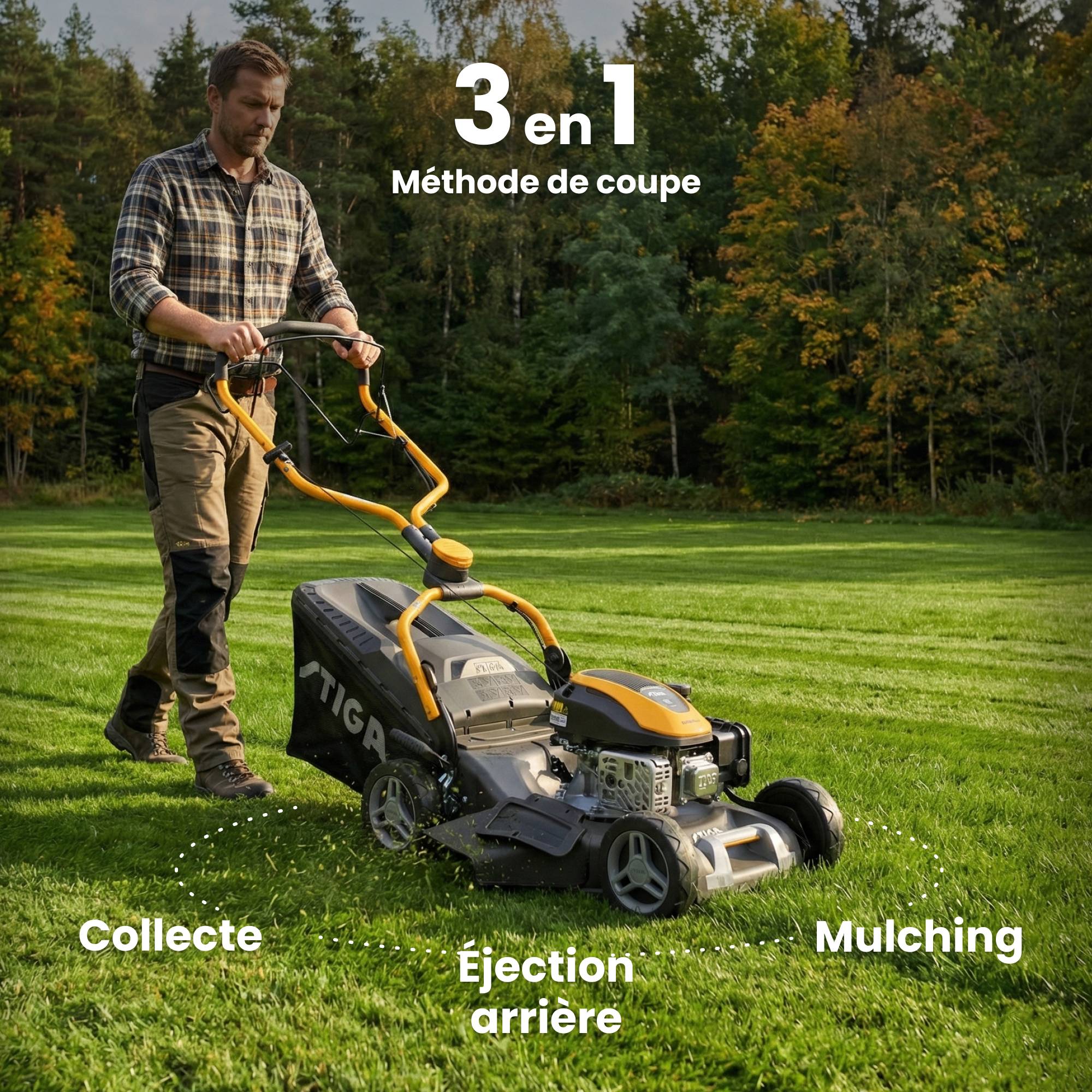 Stiga - Tondeuse Combi 548 S, moteur 139cc, largeur 46cm, bac 60L - STIGA - Image 5