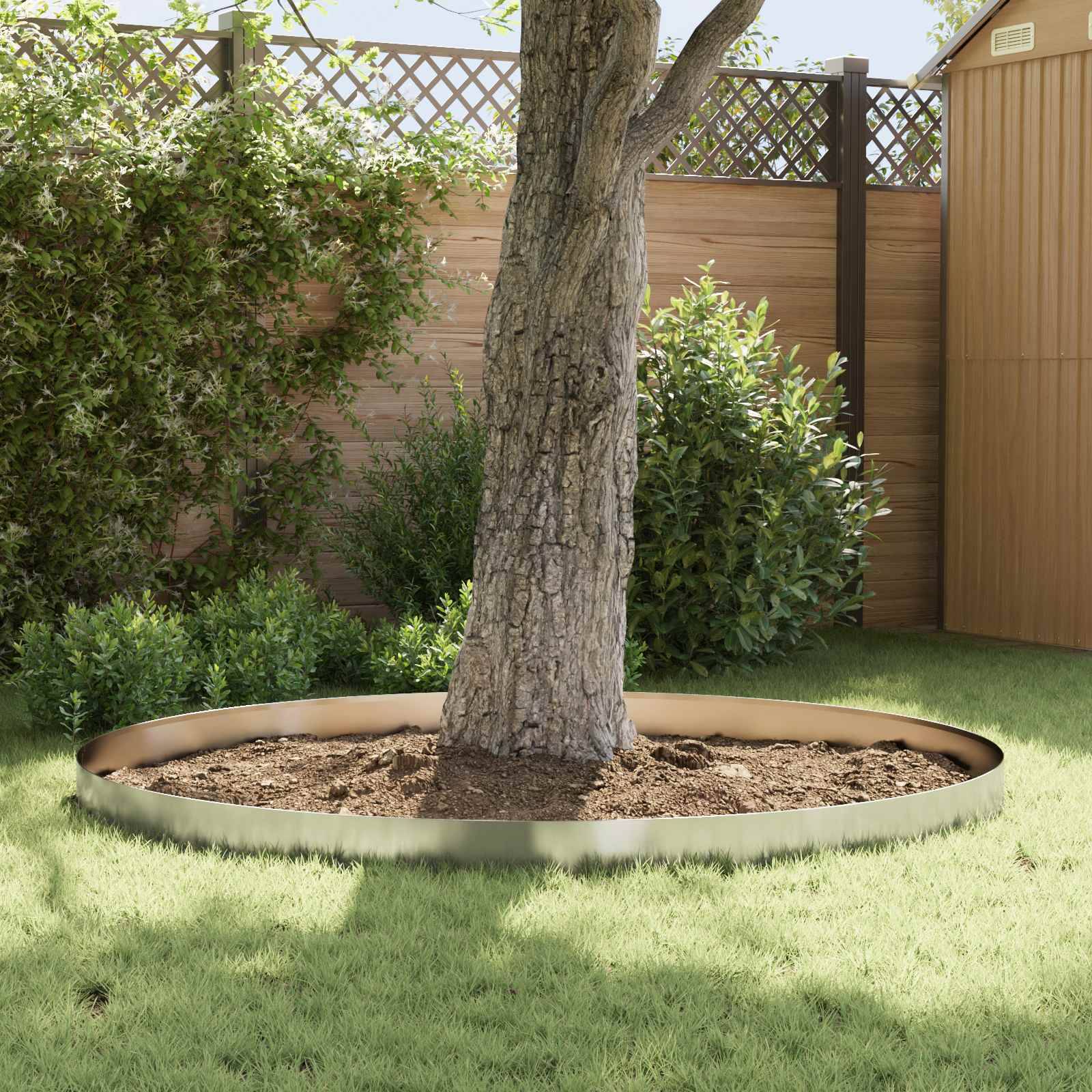 Bordure pelouse acier aménagement jardin création lignes 100x12cm argenté - ComfortXL Outdoor Living - Image 4