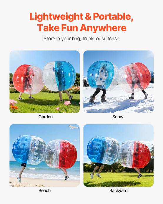 Vevor - VEVOR Bulle gonflable 1,5m 2PCs PVC pour jeux contact extérieur (adultes/adolescents), bleu et rouge. - Image 6