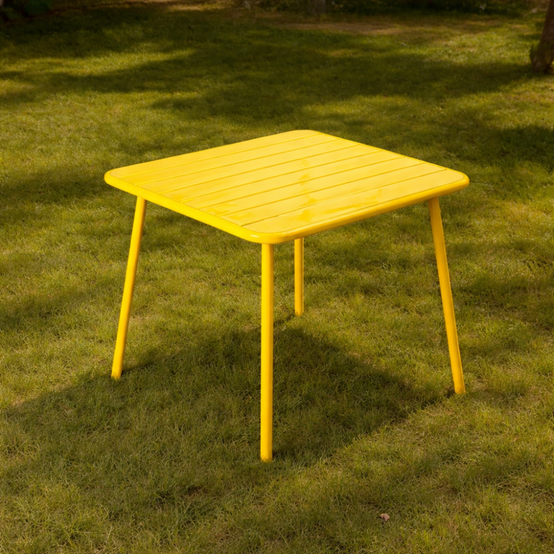 Table carrée 4 places 70x70cm jaune BERGAME - Image 2