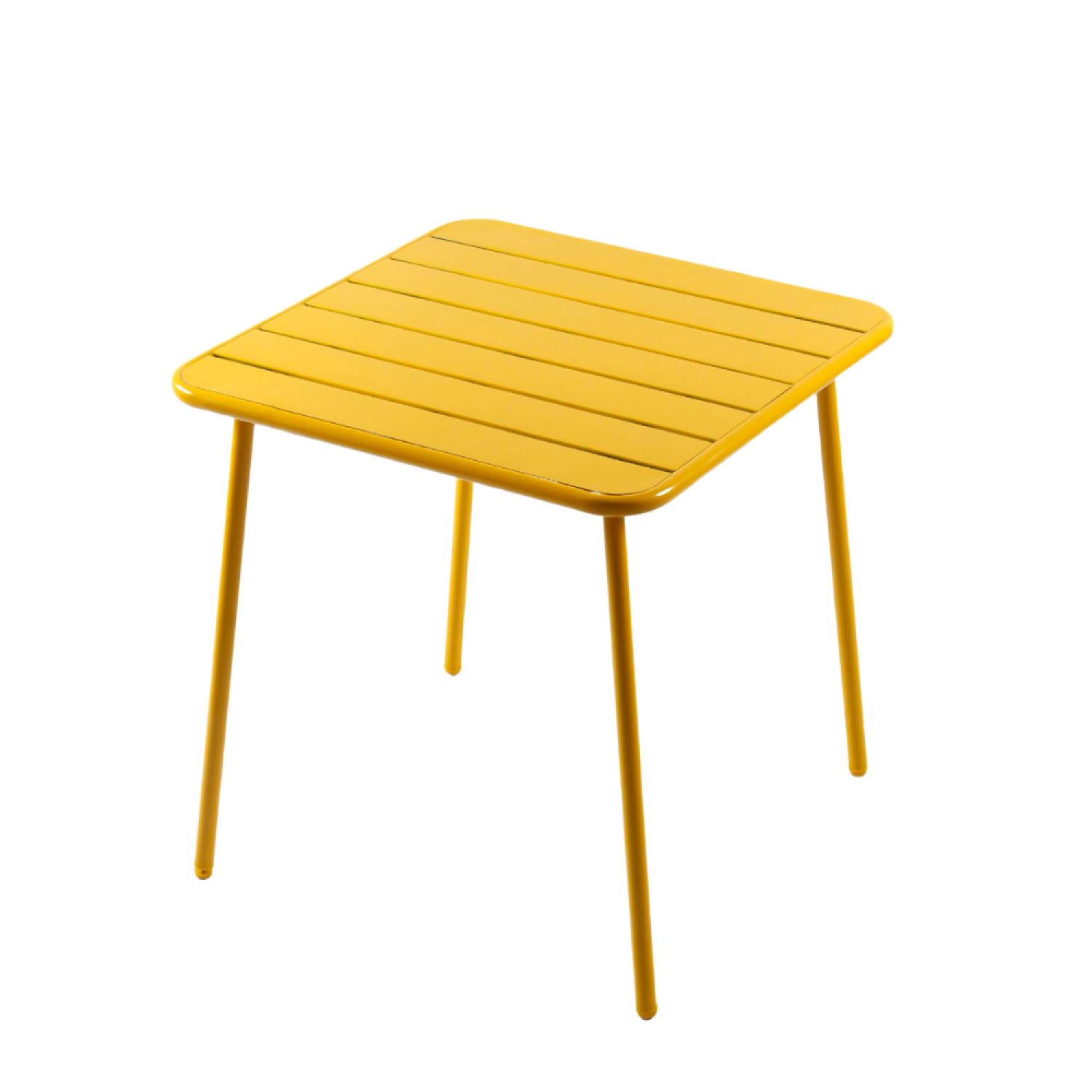 Table carrée 4 places 70x70cm jaune BERGAME - Image 1
