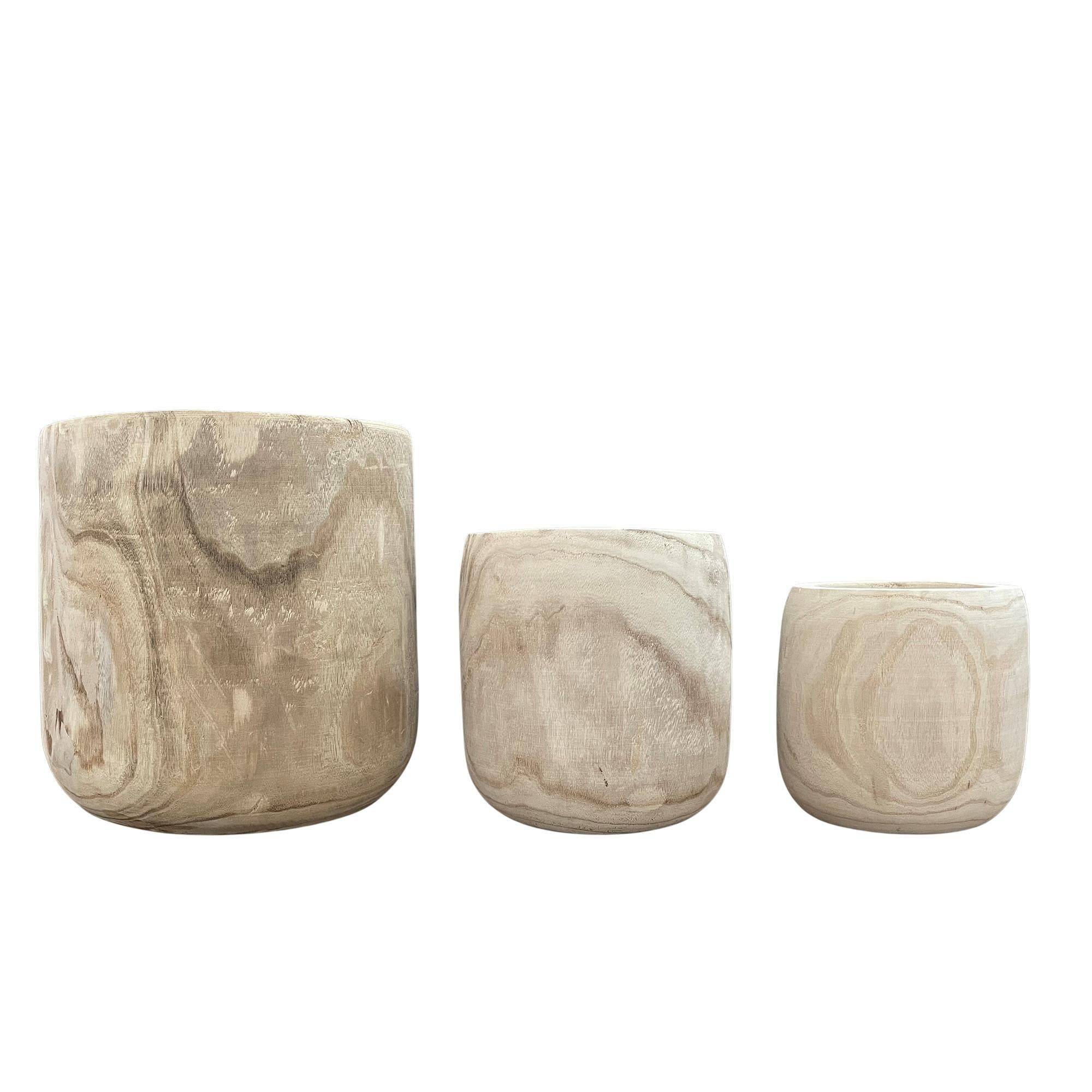 Pot - Pia en bois clair - set de 3 tailles M, L, XL- La Green Touch - Imagen 2