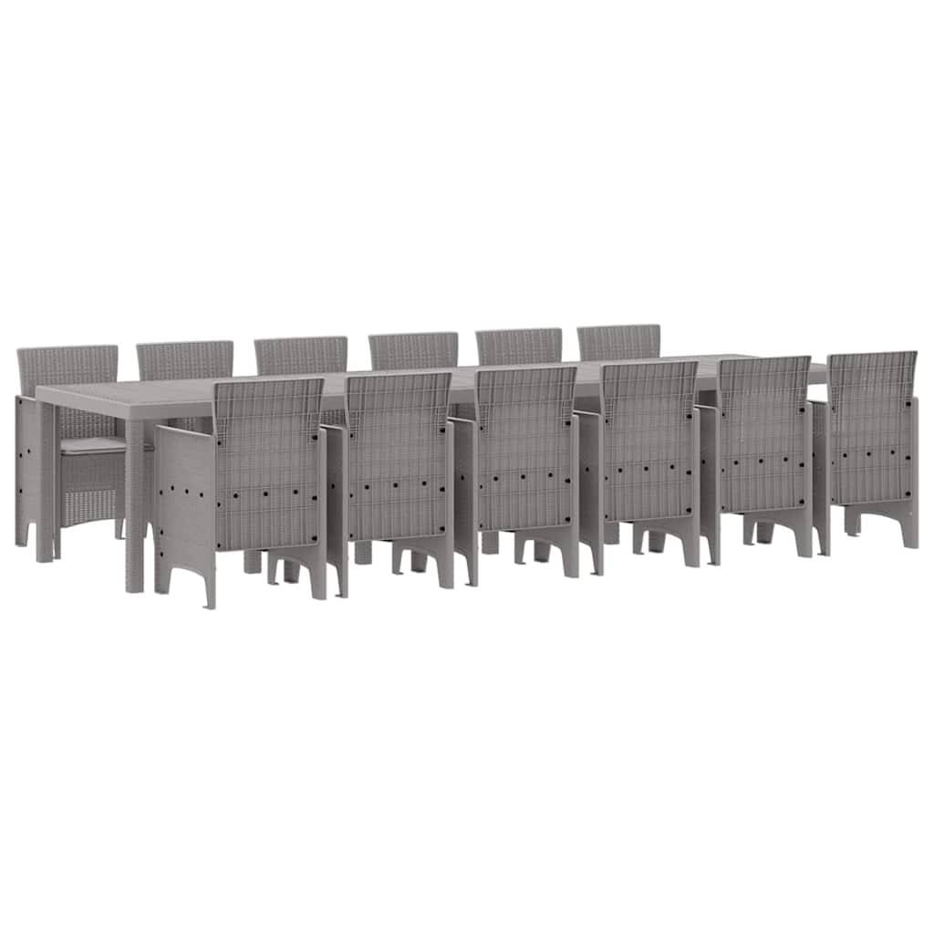 ComfortXL - Table de Jardin 12 Chaises Grises en Résine Tressée Mobilier Complet 13 Pièces pour Extérieur Gris Clair – ComfortXL Outdoor Living - Image 2