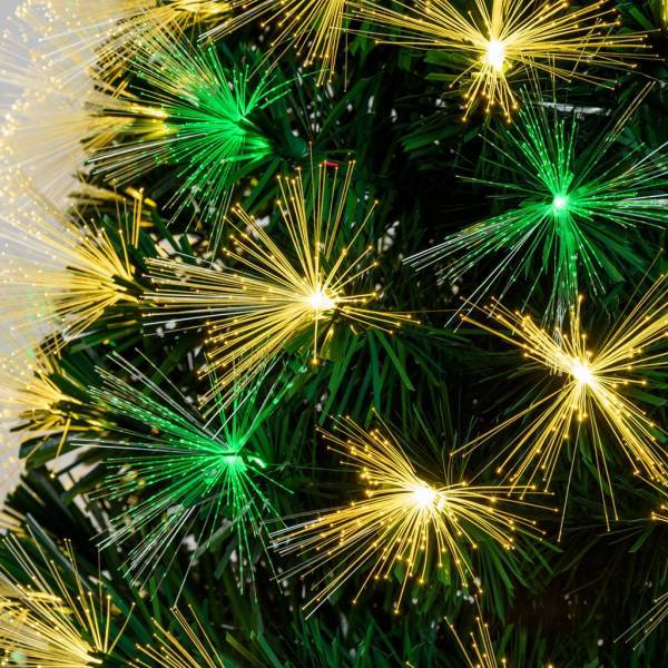 Lotti - Sapin lumineux fibre optique à LED blanc chaud et multicolore 100CM intérieur avec cimier Lotti - Imagen 5