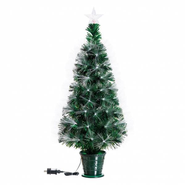 Lotti - Sapin lumineux fibre optique à LED blanc chaud et multicolore 100CM intérieur avec cimier Lotti - Imagen 3