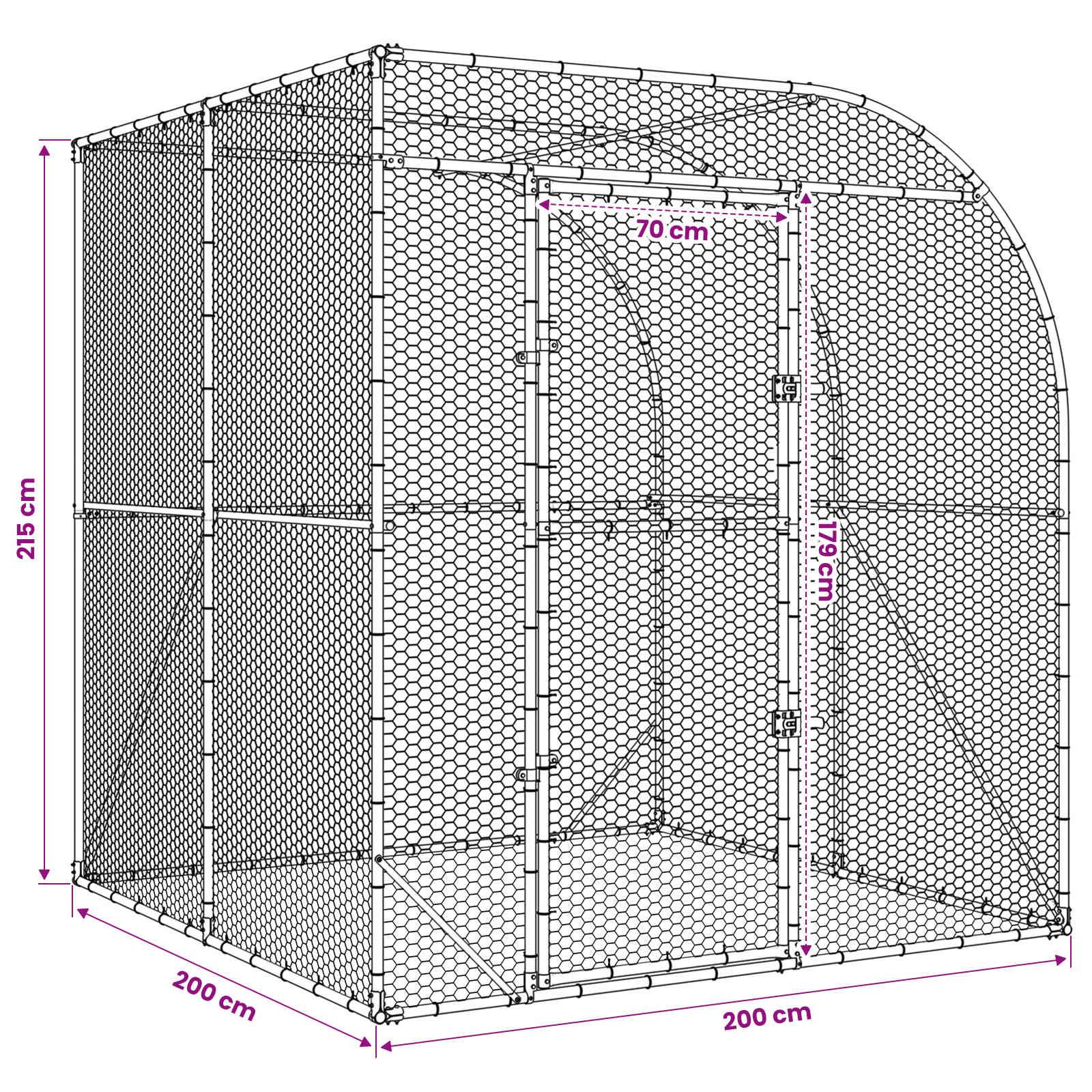 Vidaxl - Poulailler Argenté 200 x 200 x 215 cm Acier galvanisé vidaXL 42042542 - Image 3