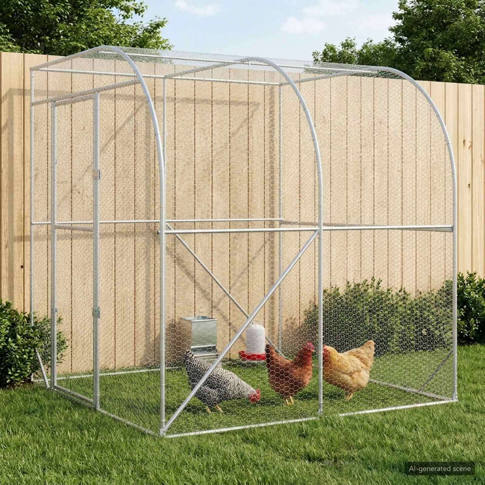Vidaxl - Poulailler Argenté 200 x 200 x 215 cm Acier galvanisé vidaXL 42042542 - Image 1