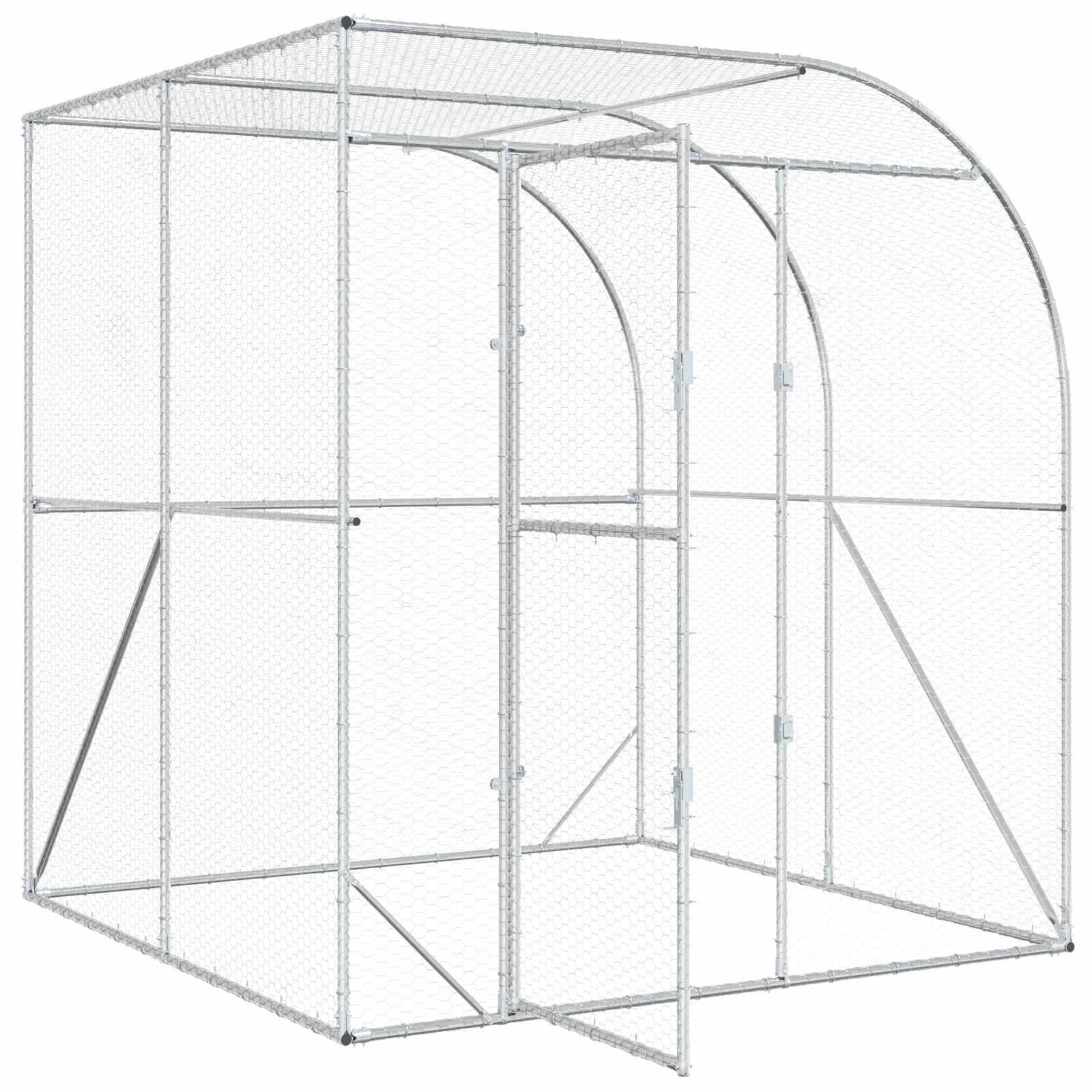 Vidaxl - Poulailler Argenté 200 x 200 x 215 cm Acier galvanisé vidaXL 42042542 - Image 4