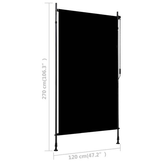 Maison Chic - Store Banne - Store roulant d'extérieur - Auvent extérieur 120 x 270 cm Anthracite - Image 7
