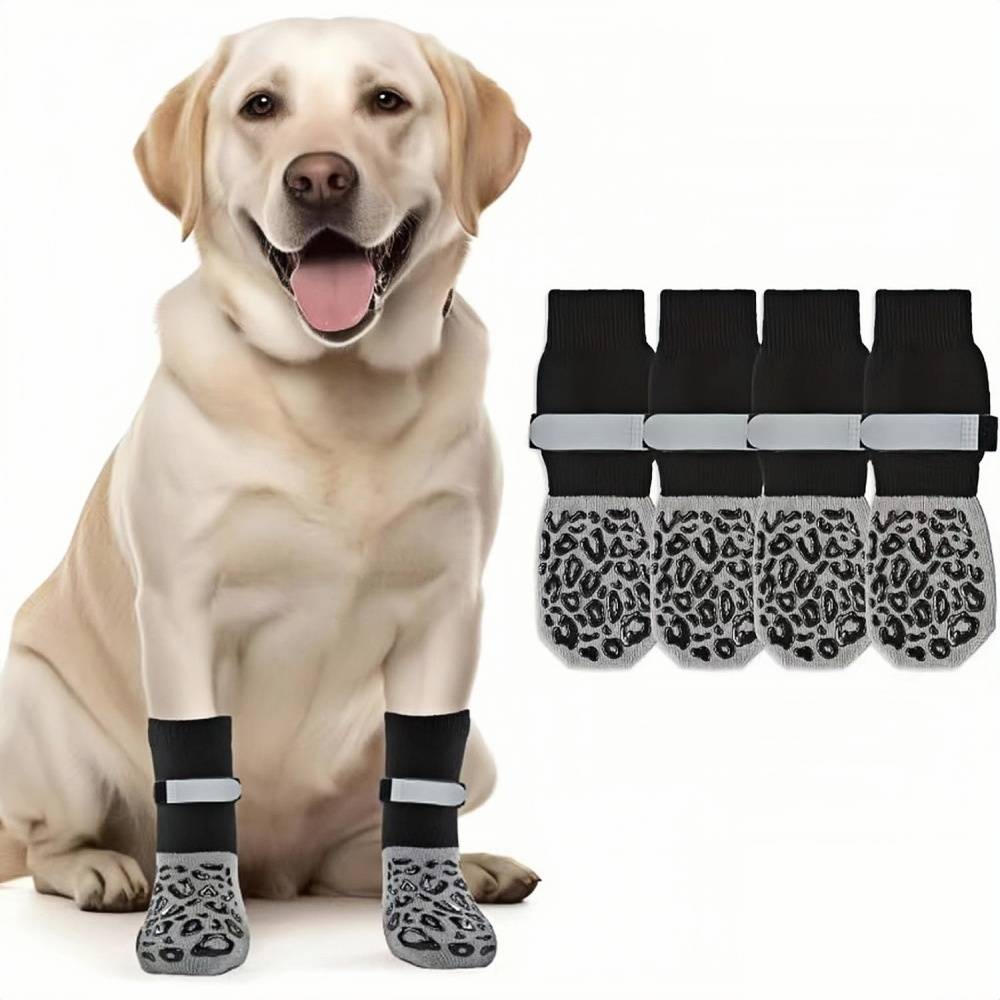 Chaussettes Pour Chien 2 Paires S Coton Anti-Lèchage, Sangles Ajustables - Lytech - Image 1