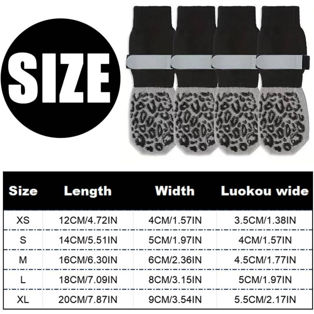 Chaussettes Pour Chien 2 Paires S Coton Anti-Lèchage, Sangles Ajustables - Lytech - Image 5
