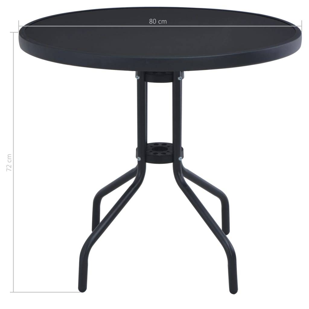 PANGIVO - Table de jardin Noir Acier et verre 80 x 72 cm - PANGIVO - Image 4