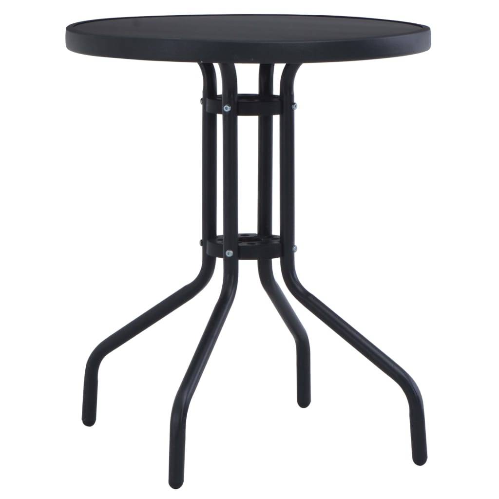 PANGIVO - Table de jardin Noir Acier et verre 80 x 72 cm - PANGIVO - Image 1