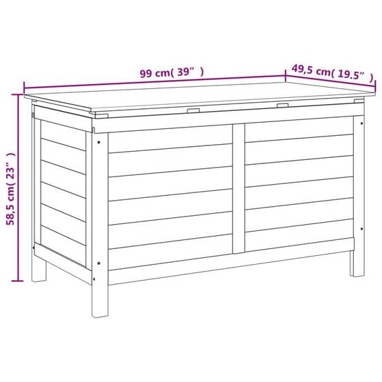 Coffre de rangement - Boîte de rangement extérieure - Coffre de jardin anthracite bois massif de sapin-JU12088 - Image 8