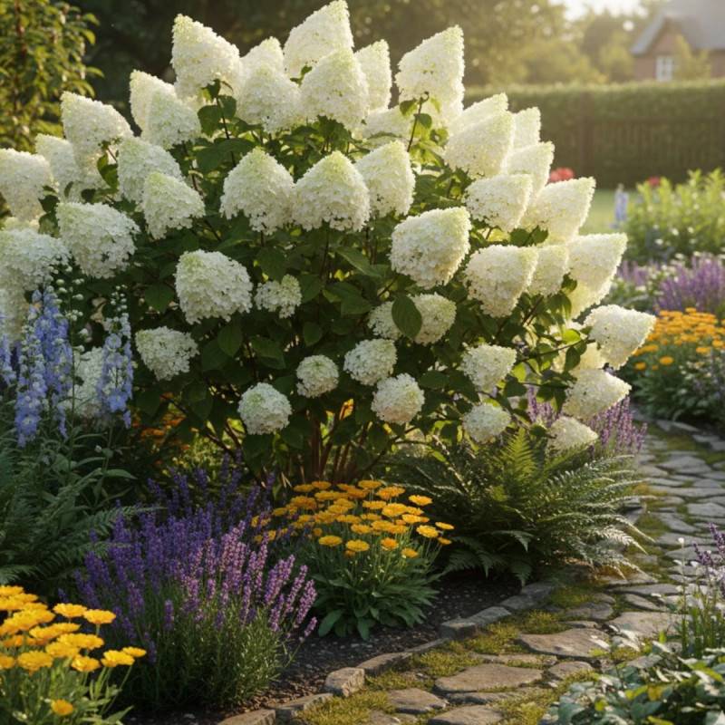 Hortensia paniculata Magical® Sweet Summer 'Bokrathirteen', Hydrangea paniculata à fleurs Rouge - feuillage Caduc - Pot de 1,5L - 10/20 cm-  hauteur à - Imagen 6