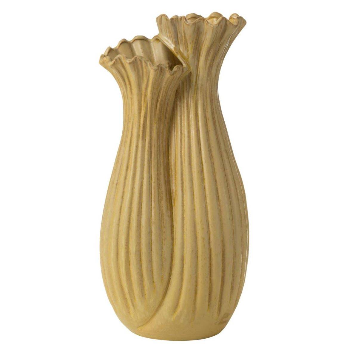 Vase Déco Duo en Argile "Botanica" 53cm Sable Foncé