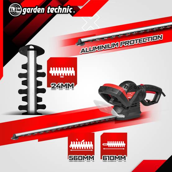 Elem Garden Technic - Taille haies électrique 710W - Lame 61cm - Poignée arrière rotative - Elem Garden - Image 3