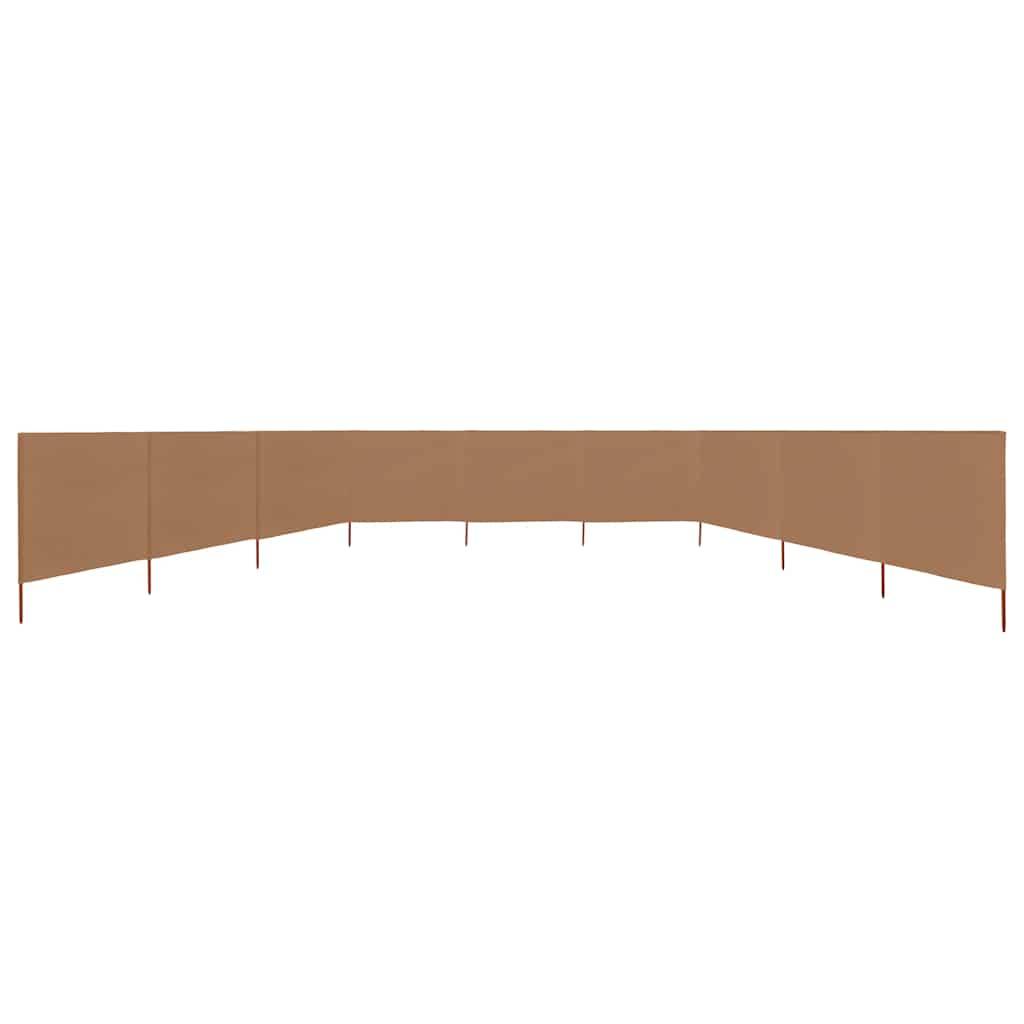 Paravent 9 panneaux tissu non-tissé bois taupe 1200 x 160 cm - PANGIVO - Image 3