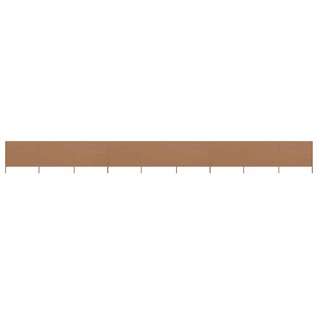 Paravent 9 panneaux tissu non-tissé bois taupe 1200 x 160 cm - PANGIVO - Image 1