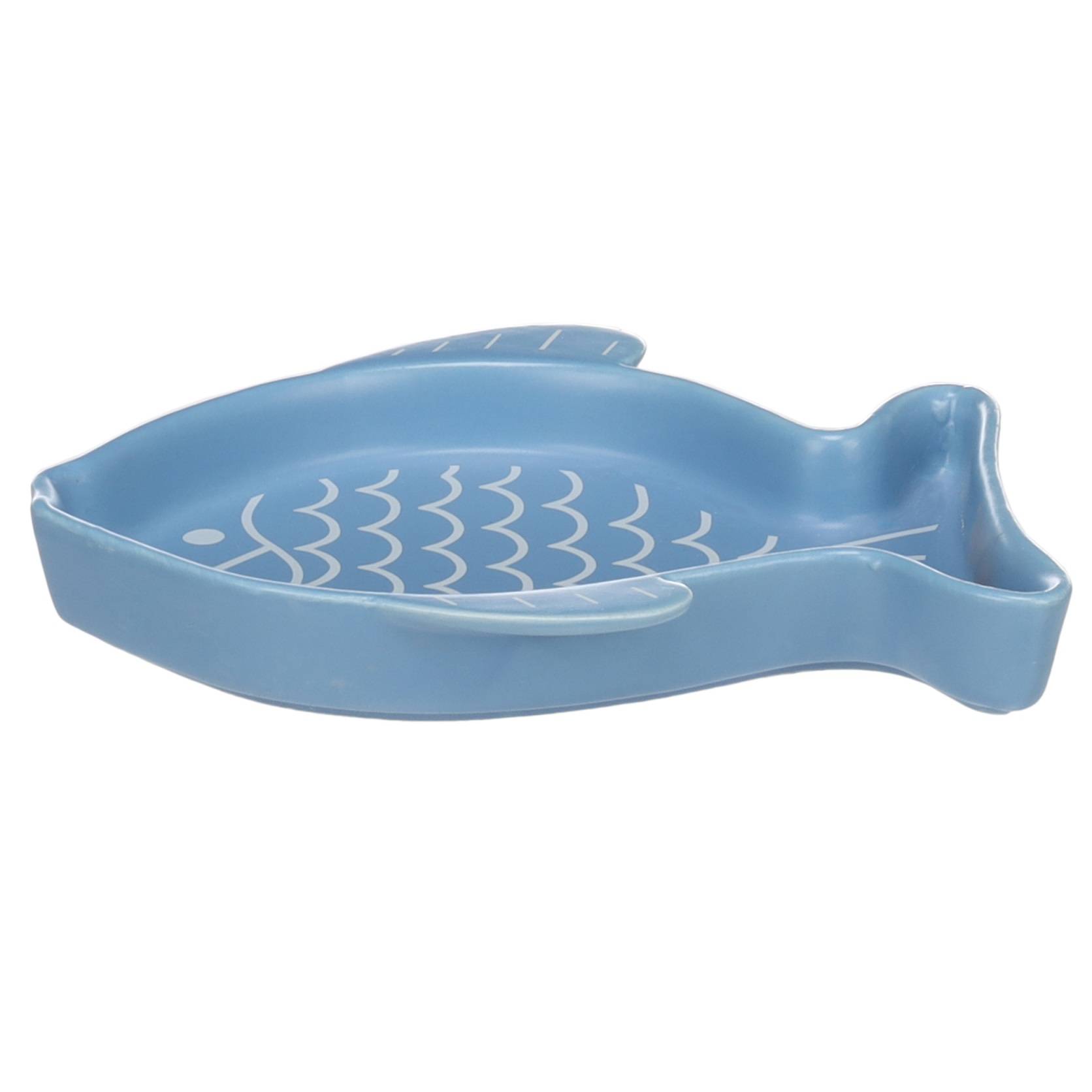 Gamelle pour chat 17 cm Fishie bleu - Image 1