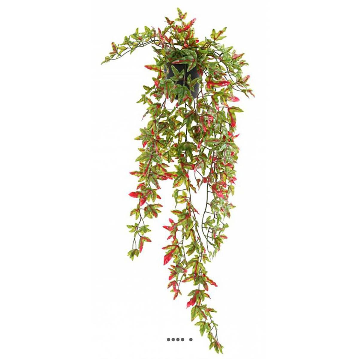 Artificielles - Lierre artificiel plastique en pot retombant extérieur L 70 cm vert/rouge - Image 1