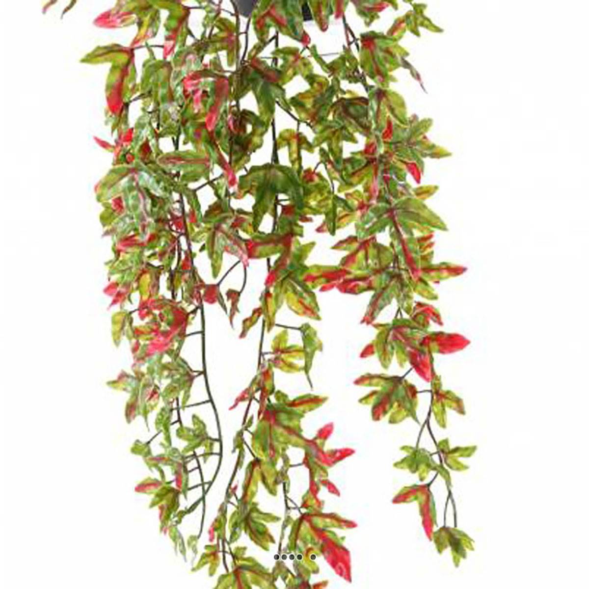 Artificielles - Lierre artificiel plastique en pot retombant extérieur L 70 cm vert/rouge - Image 3