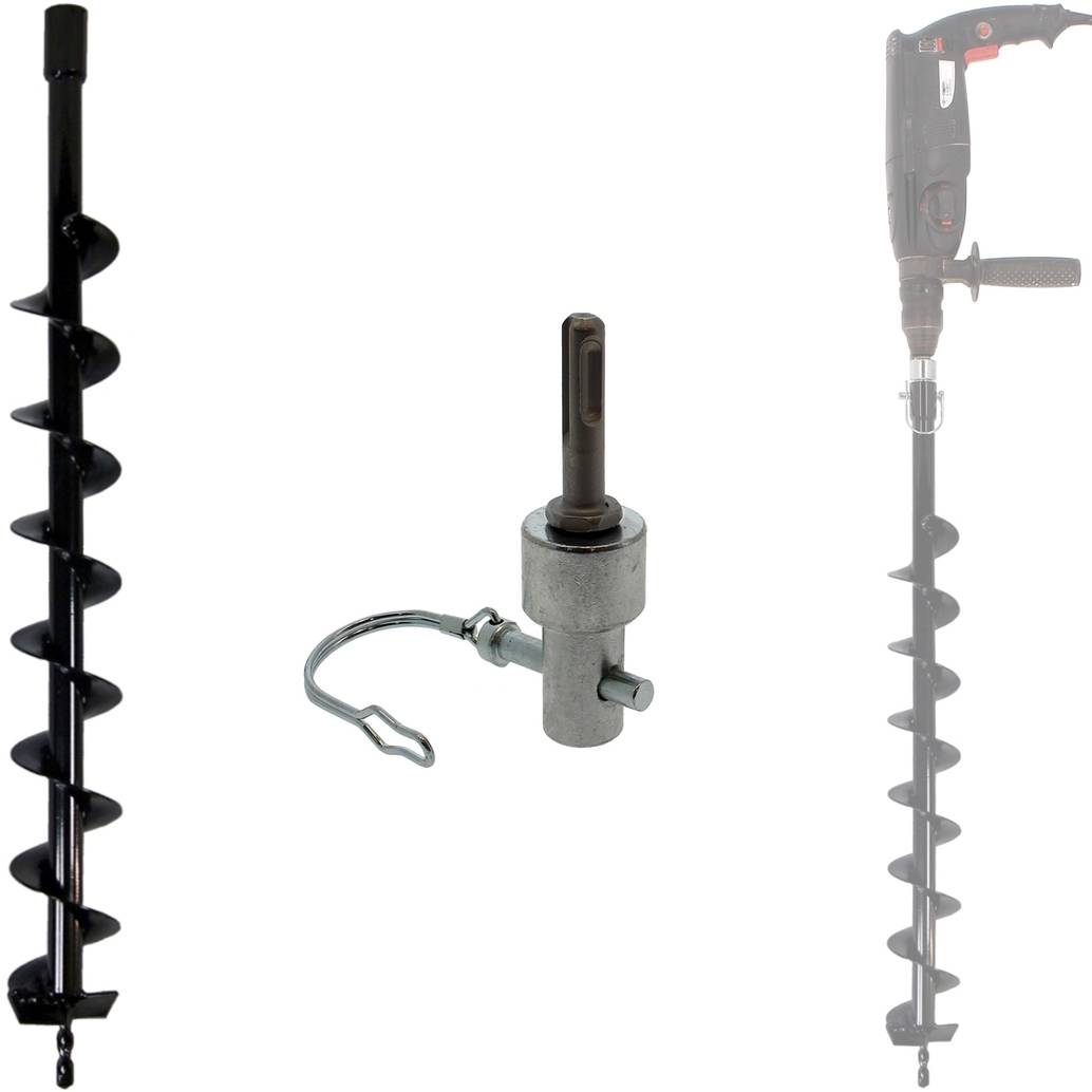 Gt Market - Mèche de tarière Ø 80 mm avec adaptateur pour perceuse et perforateur SDS-plus - GT MARKET - Imagen 1