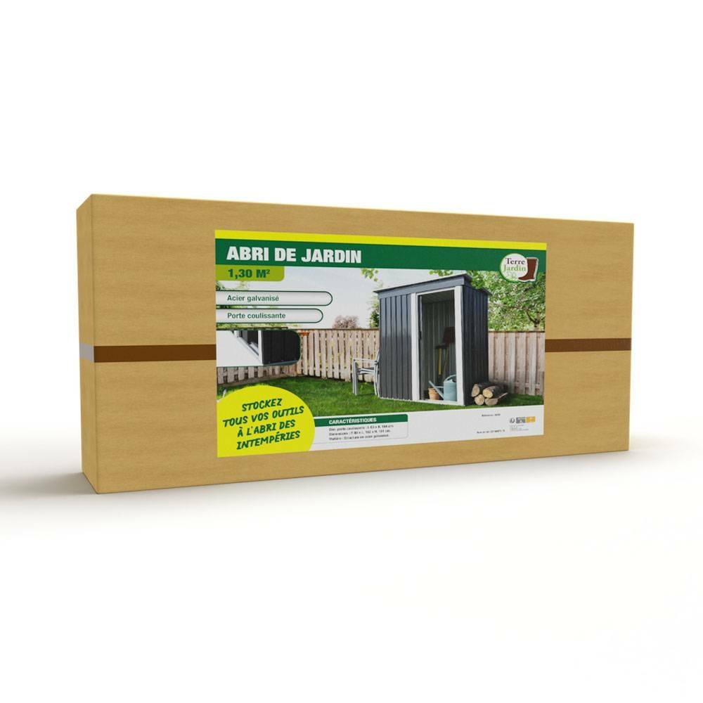 Abri de jardin en acier galvanisé - Gris anthracite - 1,13m² - TERRE JARDIN - Image 5