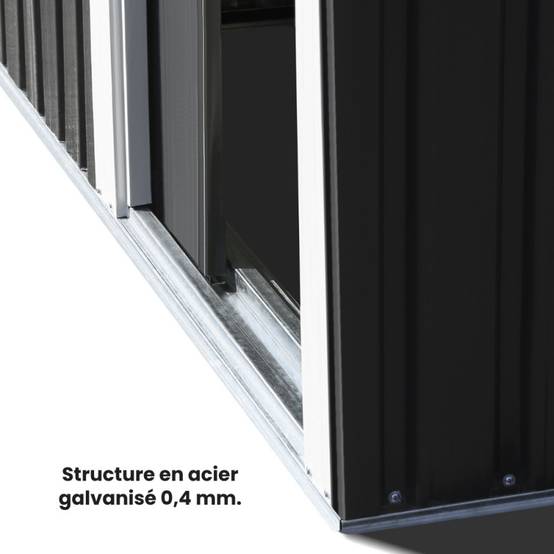 Abri de jardin en acier galvanisé - Gris anthracite - 1,13m² - TERRE JARDIN - Image 6