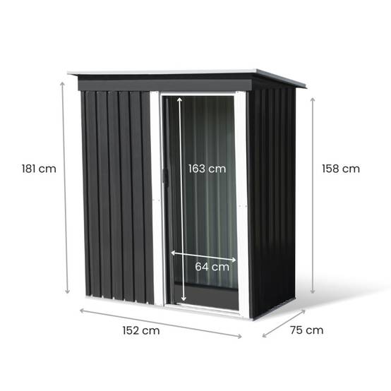 Abri de jardin en acier galvanisé - Gris anthracite - 1,13m² - TERRE JARDIN - Image 7