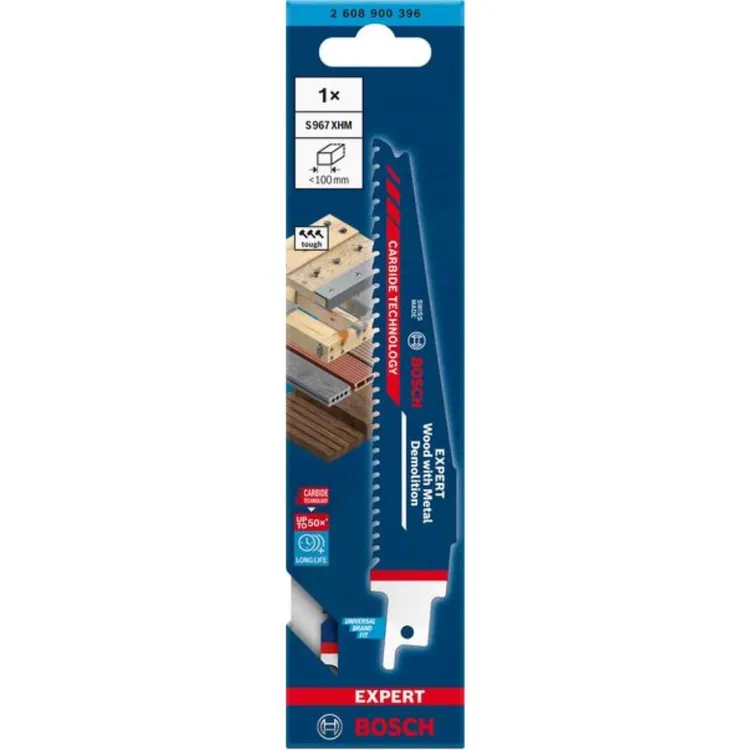 Bosch Professional - 1 Lame de scie sabre Expert Carbure Démolition bois et métal S 967 XHM - 150 mm - BOSCH - 2608900396 - Imagen 6