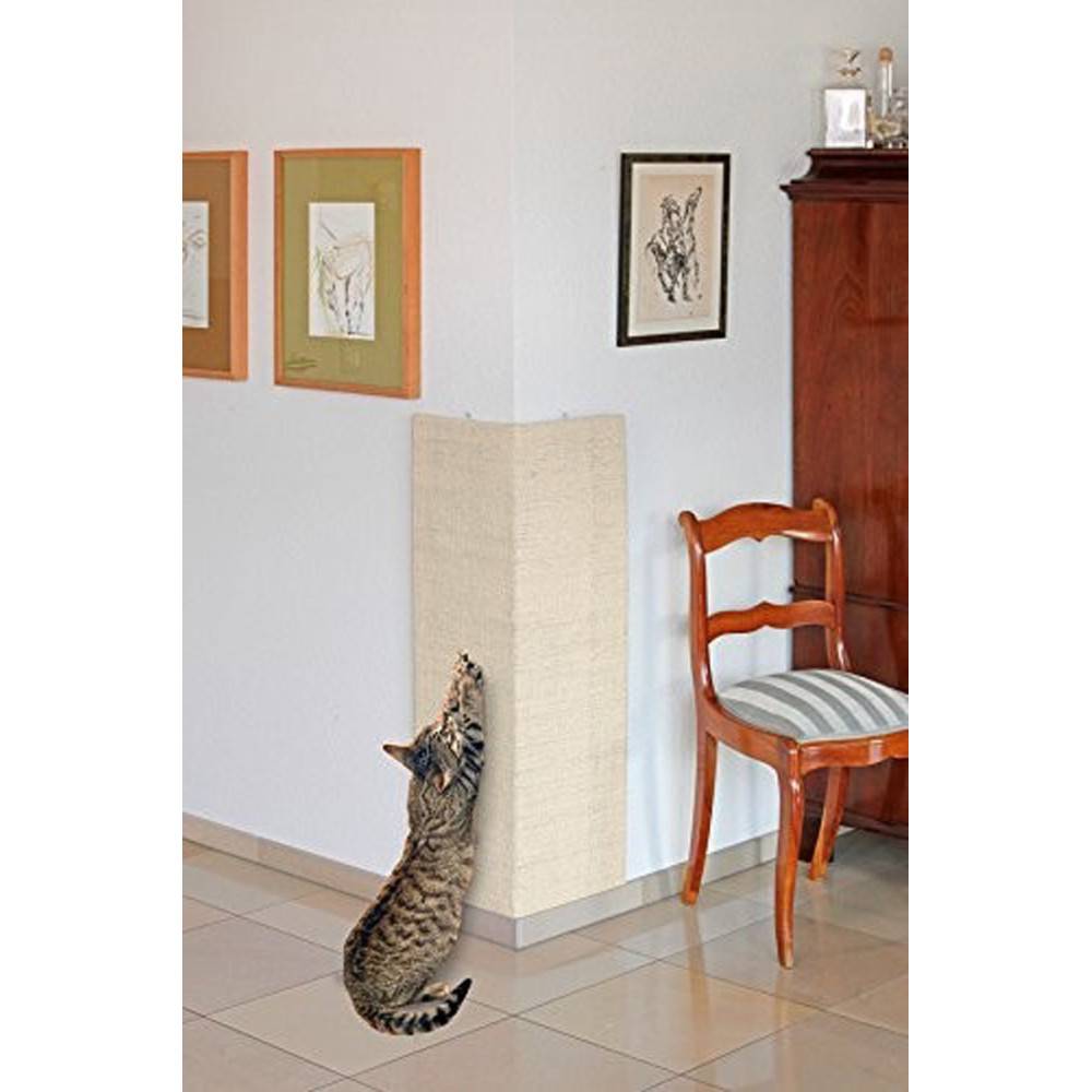 Planche Grattoir Sisal pour Chat, Beige 28 x 52 cm + catnip. - Imagen 2