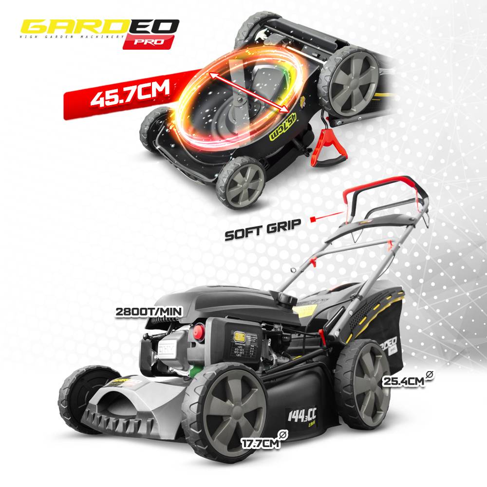 Elem Garden Technic - Tondeuse thermique autotractée 144.3cc - 46cm livrée avec 2 lames + mulching - Gardeo Pro - Image 3