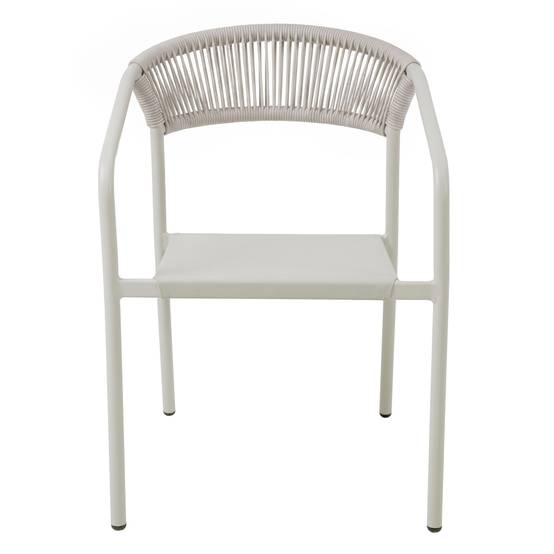 Oviala - Chaise de jardin aluminium et rotin synthétique avec accoudoirs beige Nocera - Oviala - Image 2