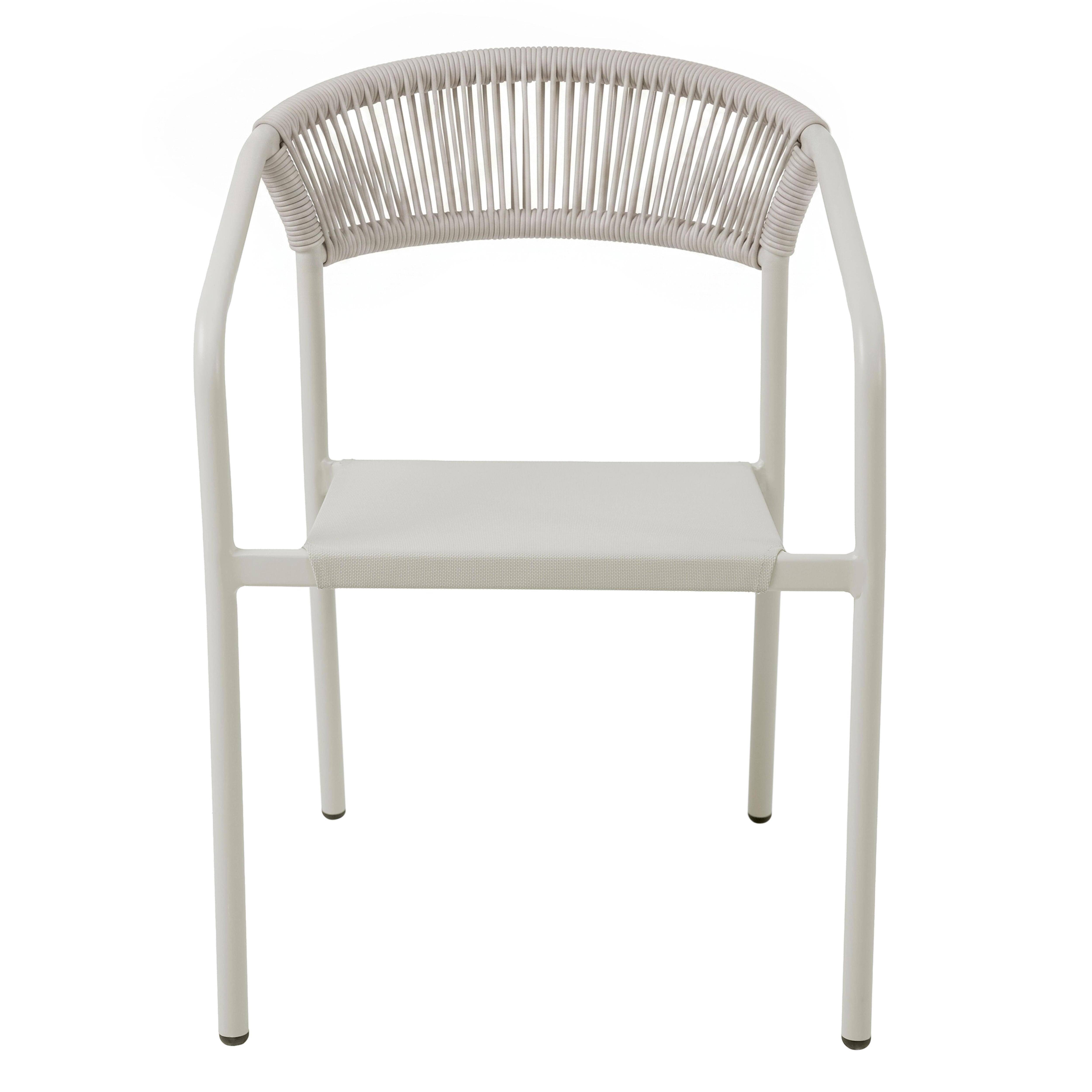 Oviala - Chaise de jardin aluminium et rotin synthétique avec accoudoirs beige Nocera - Oviala - Image 2