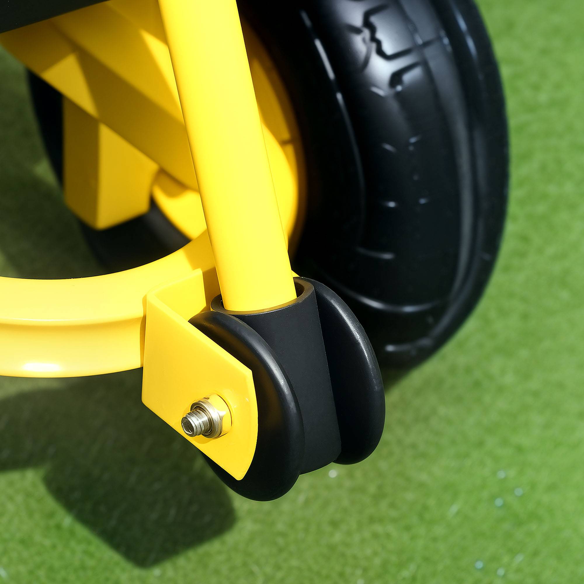 Chariot de jardin acier noir et jaune 104 x 54 x 51 cm - PANGIVO - Image 10