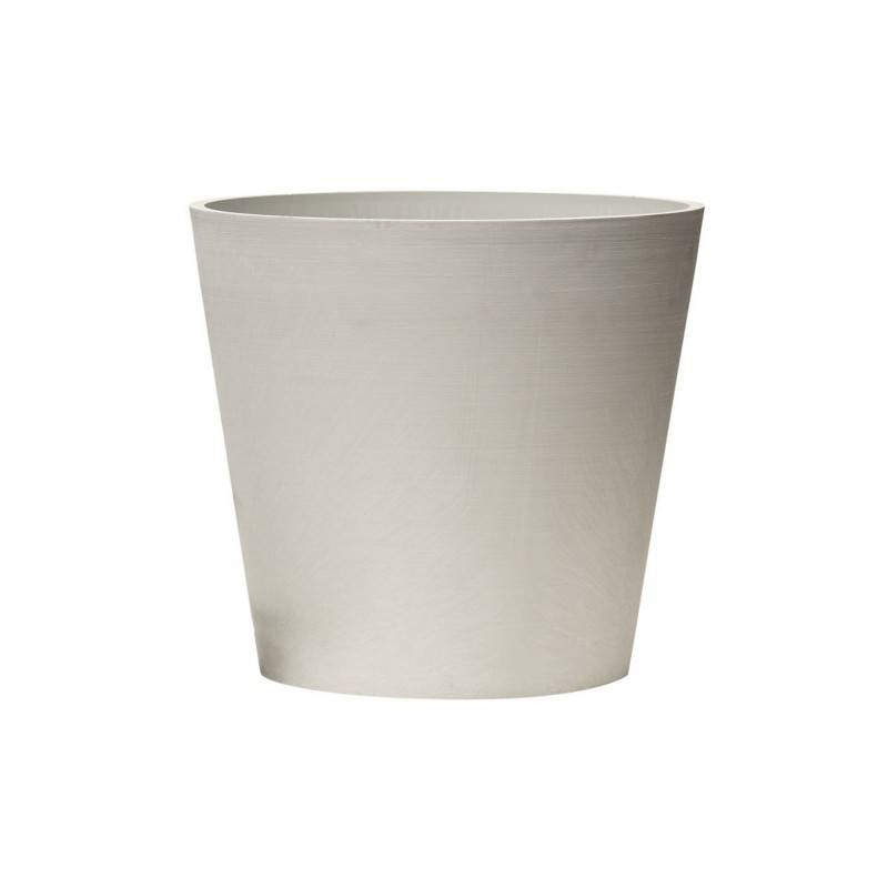 Pot de fleurs rond en plastique recyclé - Gris beton 40 cm - Novavita - Imagen 1