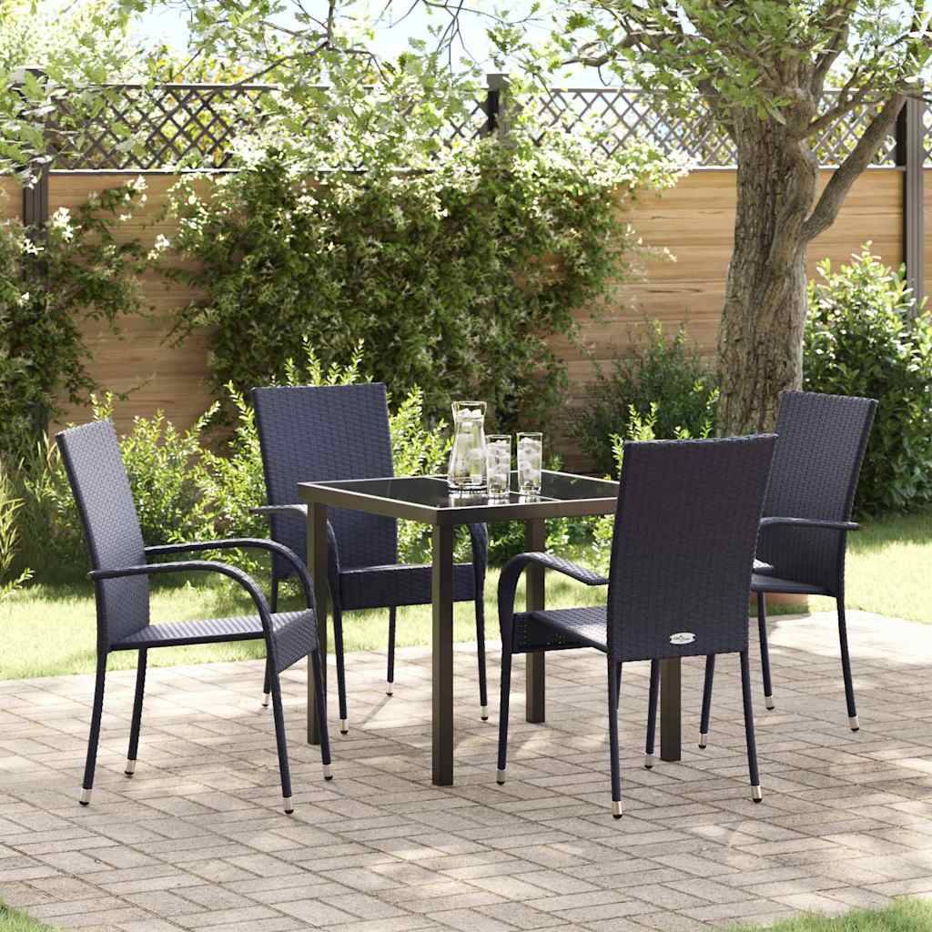 ComfortXL - Salon de Jardin 4 Places pour Repas de Tous les Jours avec Table en Verre Noir – ComfortXL Outdoor Living - Image 1