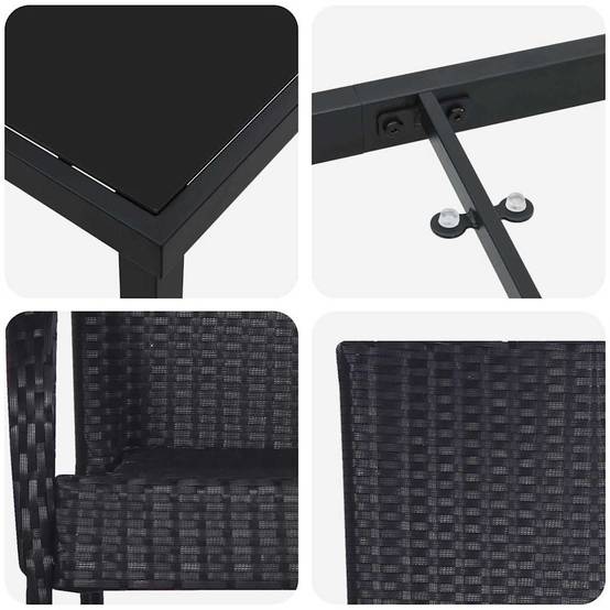 ComfortXL - Salon de Jardin 4 Places pour Repas de Tous les Jours avec Table en Verre Noir – ComfortXL Outdoor Living - Image 9