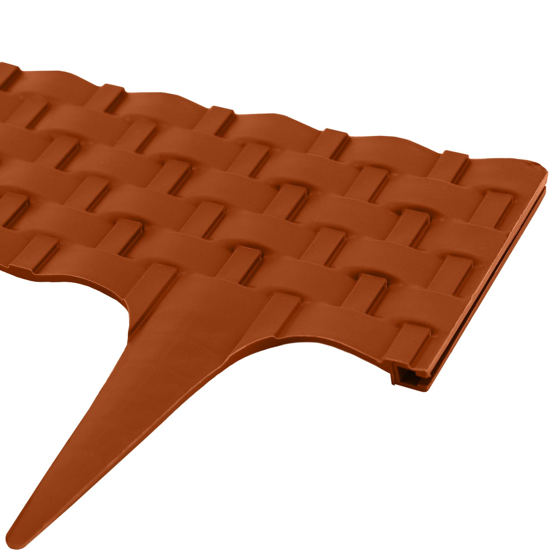 Bordure de pelouse aspect rotin terracotta 8x80 cm – Bordure jardin clipsable gazon - Image 3