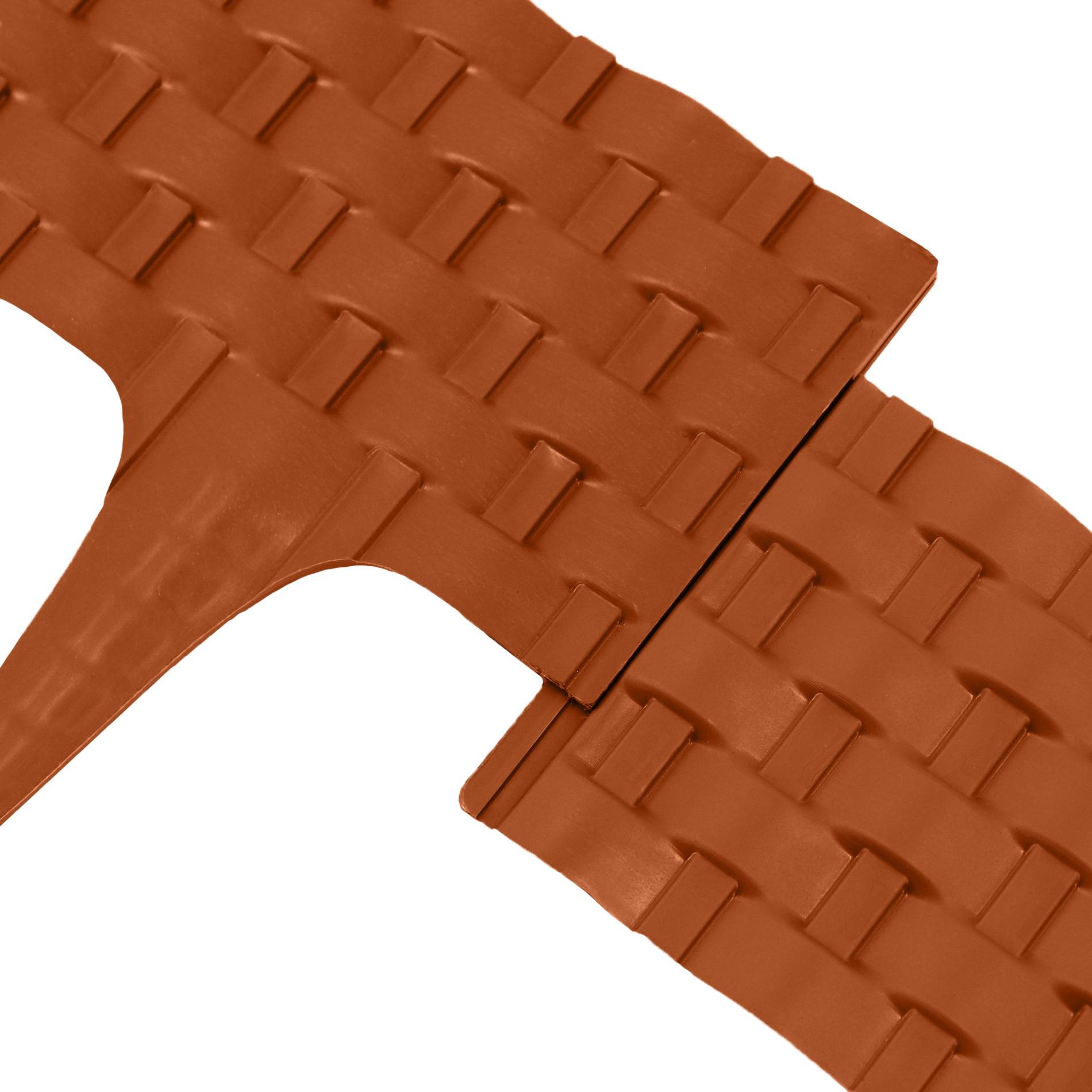 Bordure de pelouse aspect rotin terracotta 8x80 cm – Bordure jardin clipsable gazon - Image 4