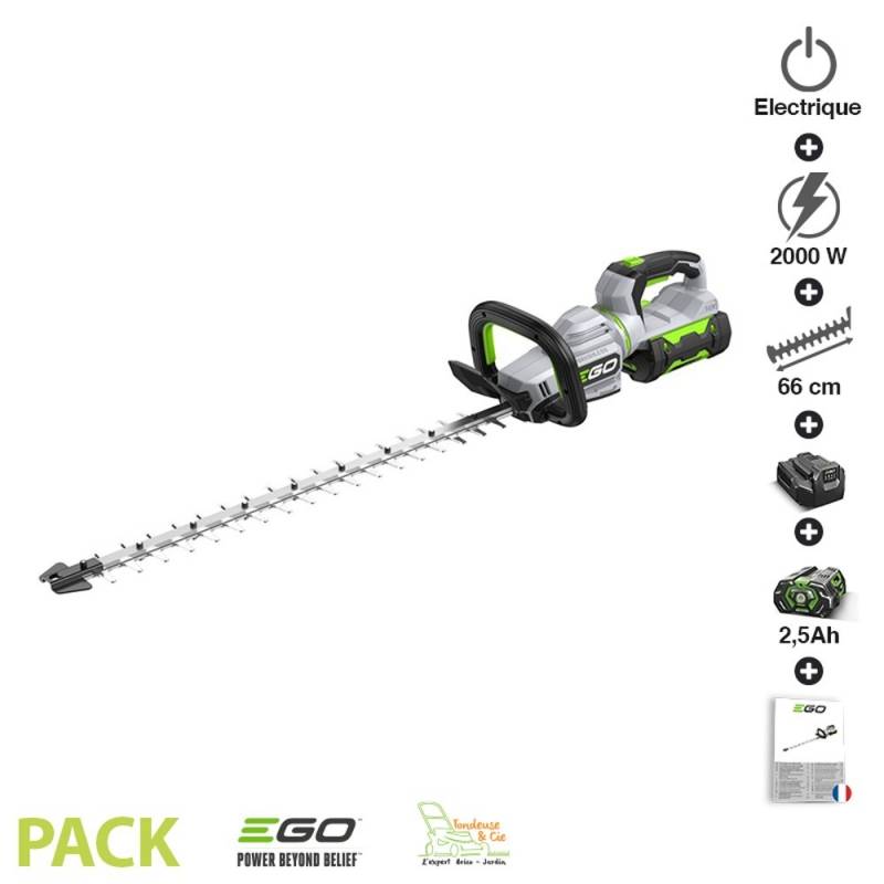 Ego Power + - Pack sculpte-haies batterie 2,5Ah et chargeur inclus lame double 66 cm Egopower HT2600E - Imagen 1