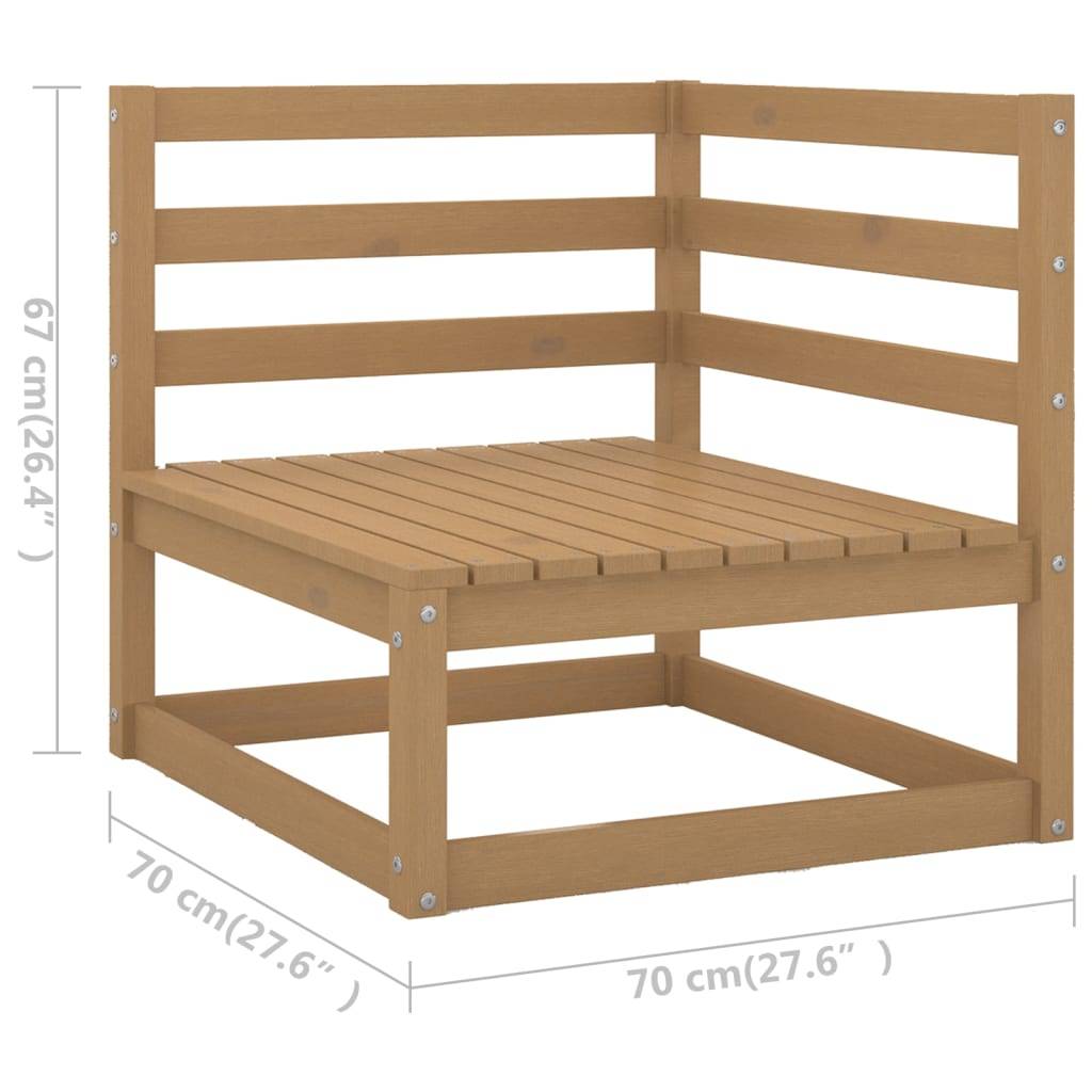 Helloshop26 - Salon de jardin meuble d'extérieur ensemble de mobilier 14 pièces avec coussins marron miel bois de pin - Imagen 6