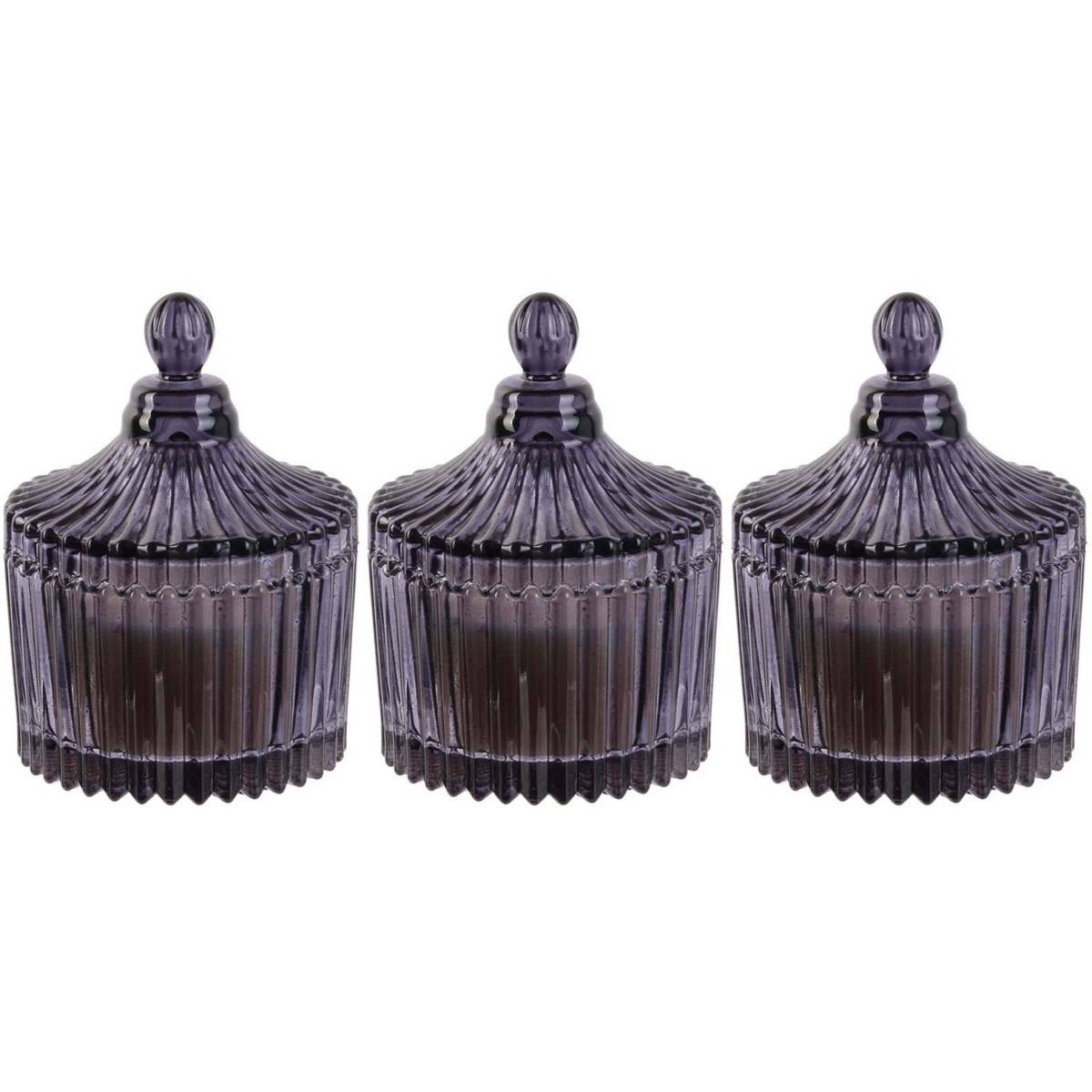 The Home Deco Factory - Bougie parfumée écrin en verre Bohème 6.5 x 9 cm Gris - Imagen 1