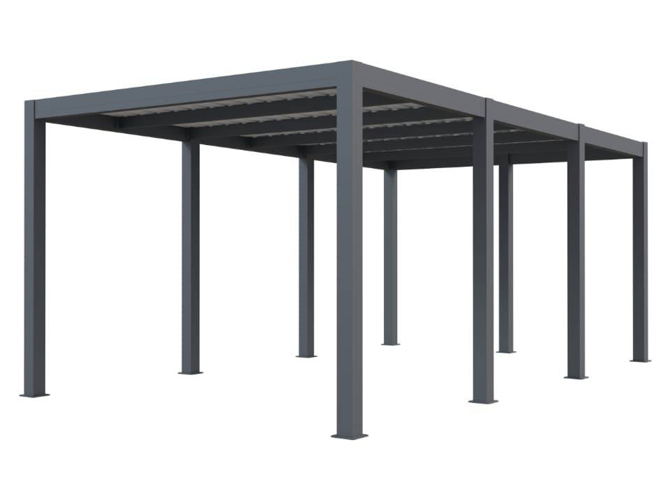 Carport aluminium CARLTON 324 x 550 cm - 1 Voiture - 17,69m2 - Gris anthracite - Imagen 2