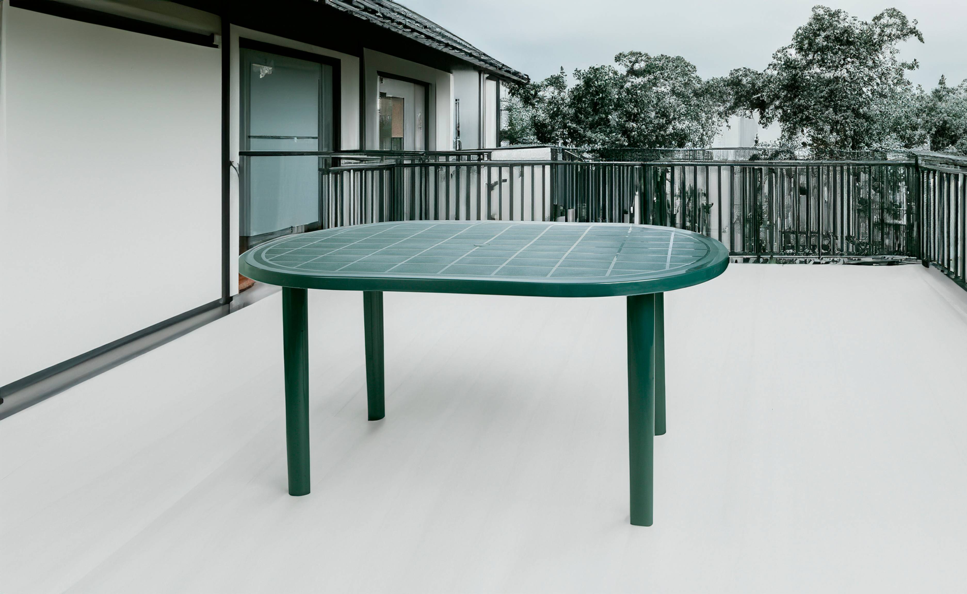 Table ovale recyclée extérieur 140x90 gris volcanique OLOT garbar - Image 9