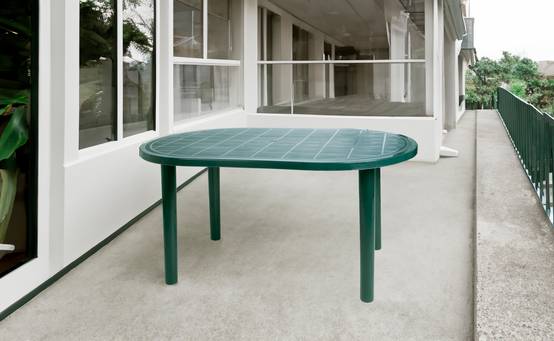 Table ovale recyclée extérieur 140x90 gris volcanique OLOT garbar - Image 8