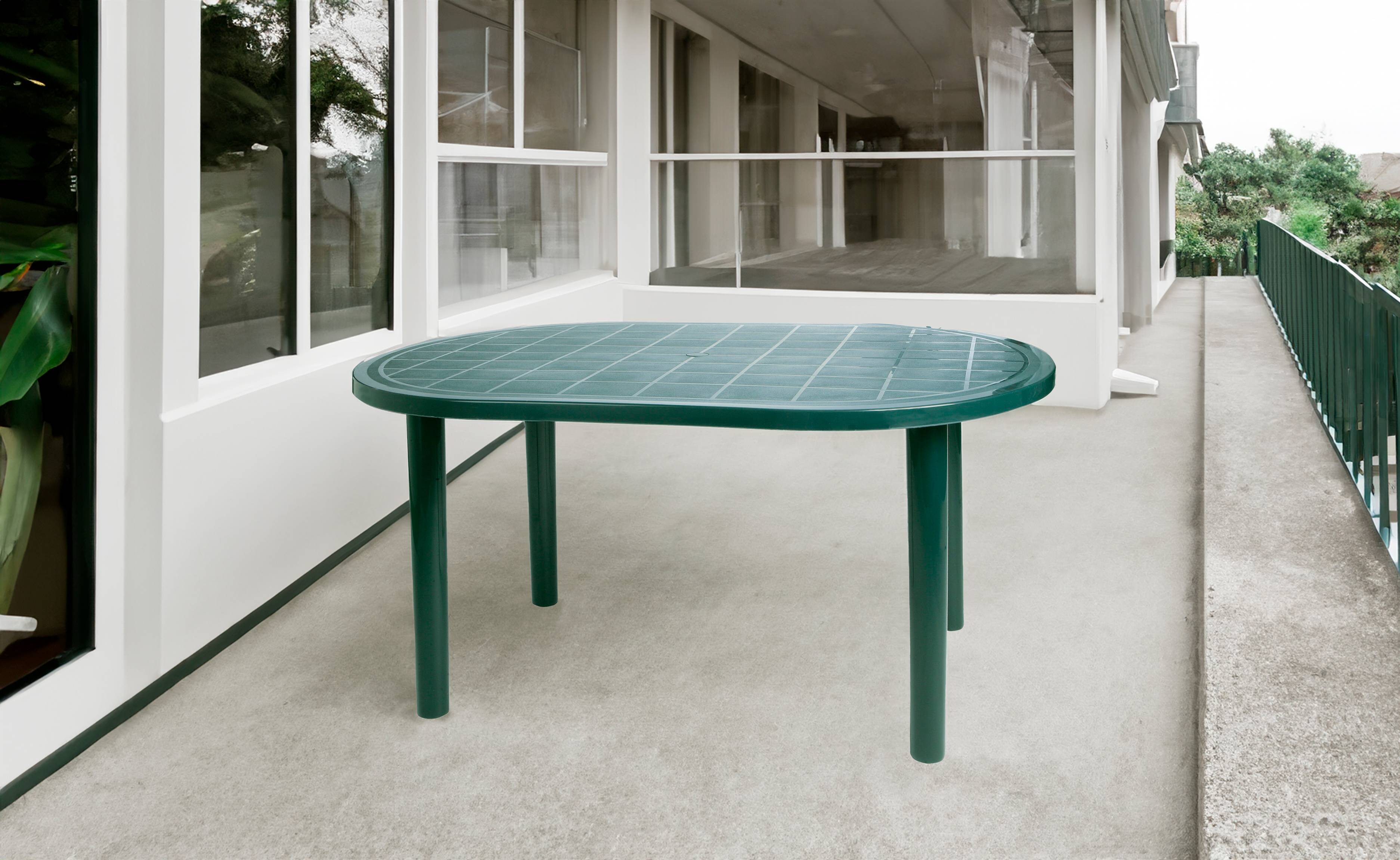 Table ovale recyclée extérieur 140x90 gris volcanique OLOT garbar - Image 8