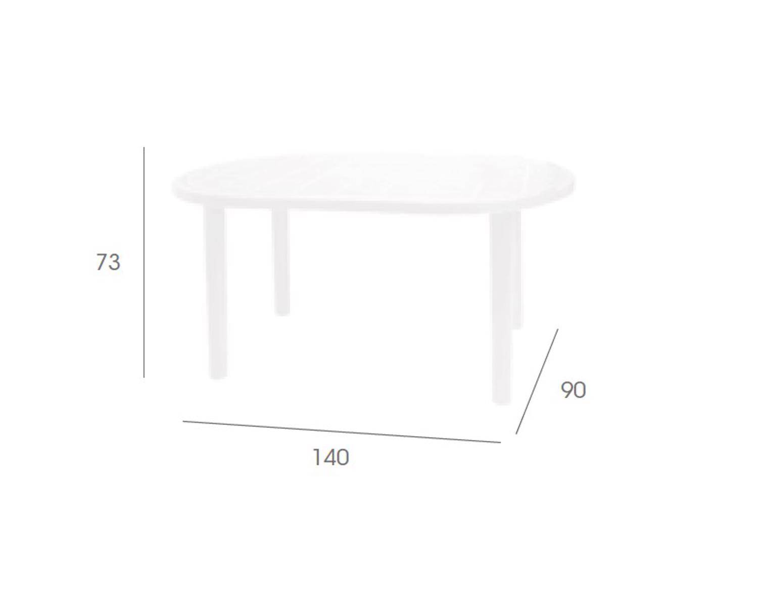 Table ovale recyclée extérieur 140x90 gris volcanique OLOT garbar - Image 2