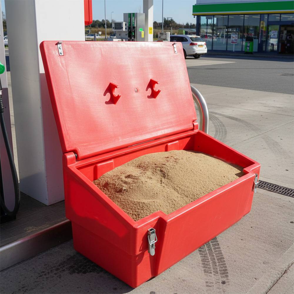 Bac à sable incendie/ à sel de déneigement 100l+ grenouillères-plast'up rotomoulage - Imagen 4